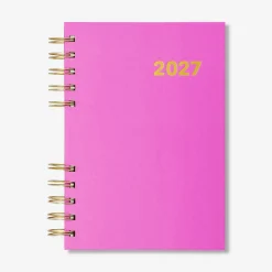 Agenda giornaliera B6 rosa 2027 - In inglese