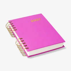 Agenda giornaliera B6 rosa 2027 - In inglese