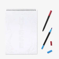 Album da colorare con i numeri e pennarelli