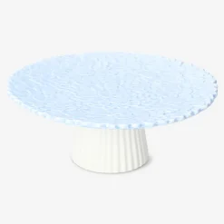 Alzata per dolci con ortensie blu - 20 cm