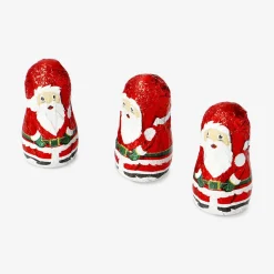 Babbo Natale al latte e cacao in contenitore con casetta di pan di zenzero - 5 pz.