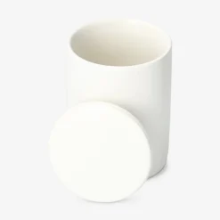 Barattolo organizzatore bianco per cotton fioc