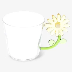 Bicchiere con manico a fiore giallo - 230 ml