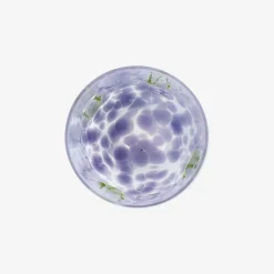 Bicchiere con punti e foglie viola - 320 ml