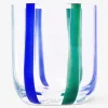 Bicchiere con righe blu e verdi - 300 ml