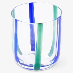 Bicchiere con righe blu e verdi - 300 ml