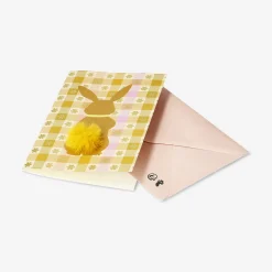 Biglietto d’auguri - Coniglietto con coda a pompon