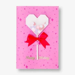 Biglietto di compleanno - Bacchetta a cuore con nastro