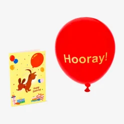 Biglietto di compleanno - Bassotto con palloncino