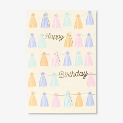 Biglietto di compleanno - Ghirlanda con nappine