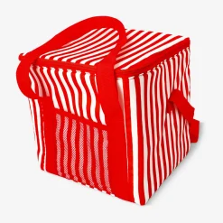 Borsa frigo a righe rosse e bianche