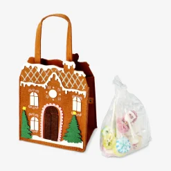 Borsa in feltro con dolcetti per la casa di pan di zenzero