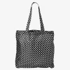 Borsa pieghevole nera con pois