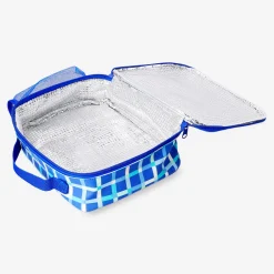 Borsa porta pranzo blu con motivo calcio - 19x25 cm