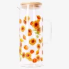 Brocca di vetro con motivo a girasoli - 1,15 L
