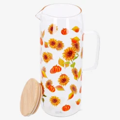 Brocca di vetro con motivo a girasoli - 1,15 L