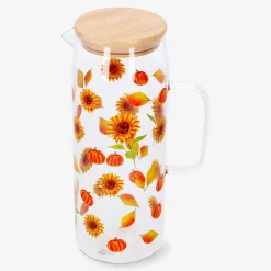 Brocca di vetro con motivo a girasoli - 1,15 L