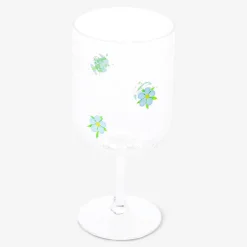 Calice con fiori blu in rilievo - 350 ml