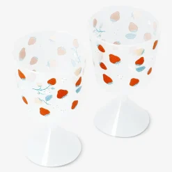 Calici da vino con stampa di fragole - 2 pz
