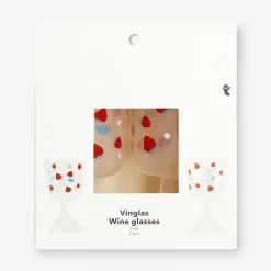 Calici da vino con stampa di fragole - 2 pz
