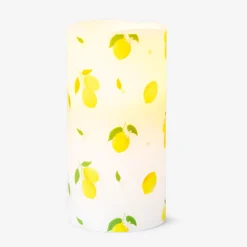 Candela a LED con stampa limoni - 15 cm