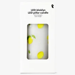 Candela a LED con stampa limoni - 15 cm