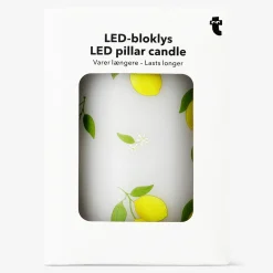 Candela a LED con stampa limoni - 10 cm