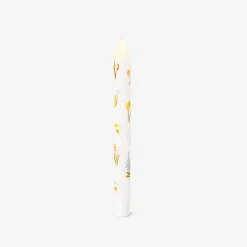 Candela da tavola LED con stampa fiori - 24 cm