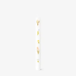 Candela da tavola LED con stampa fiori - 24 cm