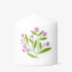 Candela LED a colonna con fiore - 8 cm