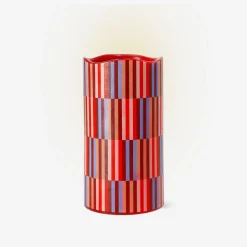 Candela LED a colonna con motivo geometrico - 10 cm
