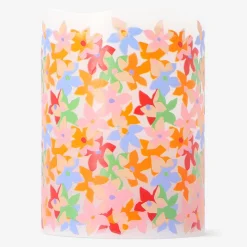 Candela LED a colonna con stampa floreale - 10 cm