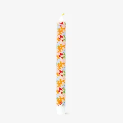Candela lunga LED con stampa floreale - 24 cm