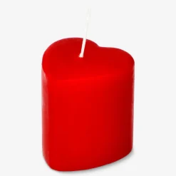 Candela pilastro a forma di cuore rosso - 6 cm