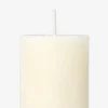 Candela rustica a colonna bianco avorio - 12 cm