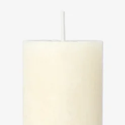 Candela rustica a colonna bianco avorio - 12 cm