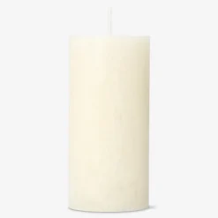 Candela rustica a colonna bianco avorio - 12 cm