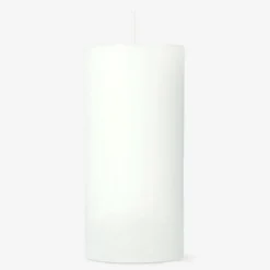 Candela rustica bianca a colonna - 12 cm