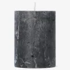 Candela rustica nera a colonna - 8 cm