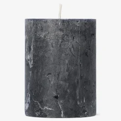 Candela rustica nera a colonna - 8 cm