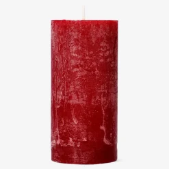 Candela rustica rosso scuro - 12 cm