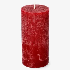 Candela rustica rosso scuro - 12 cm