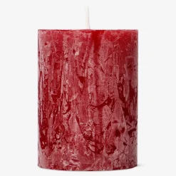 Candela rustica rosso scuro - 8 cm