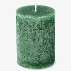 Candela rustica verde scuro - 8 cm