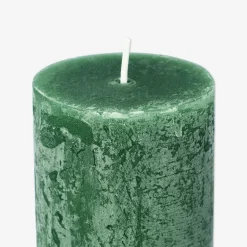 Candela rustica verde scuro - 8 cm