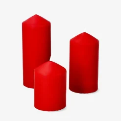 Candele a colonna rosse - 3 pz