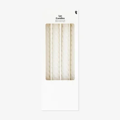 Candele da tavola bianche intrecciate - 4 pz