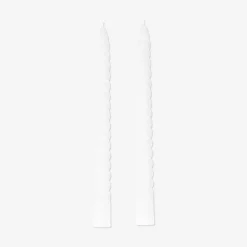 Candele da tavola bianche intrecciate - 4 pz