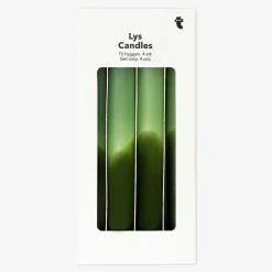 Candele verdi per la cena - 4 pz