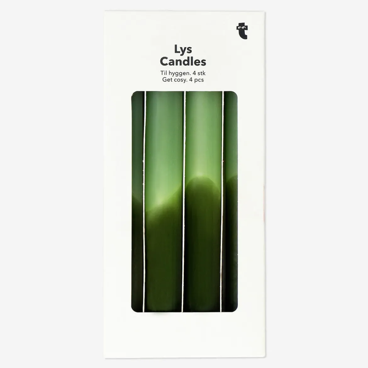 Candele verdi per la cena - 4 pz